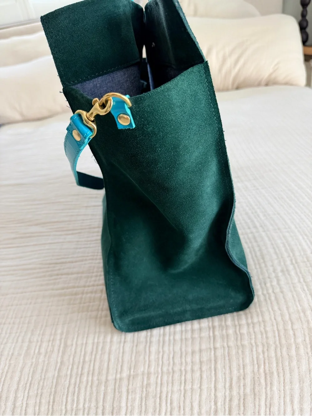 Clare V. Simple tote green suede - Picture 4 of 8